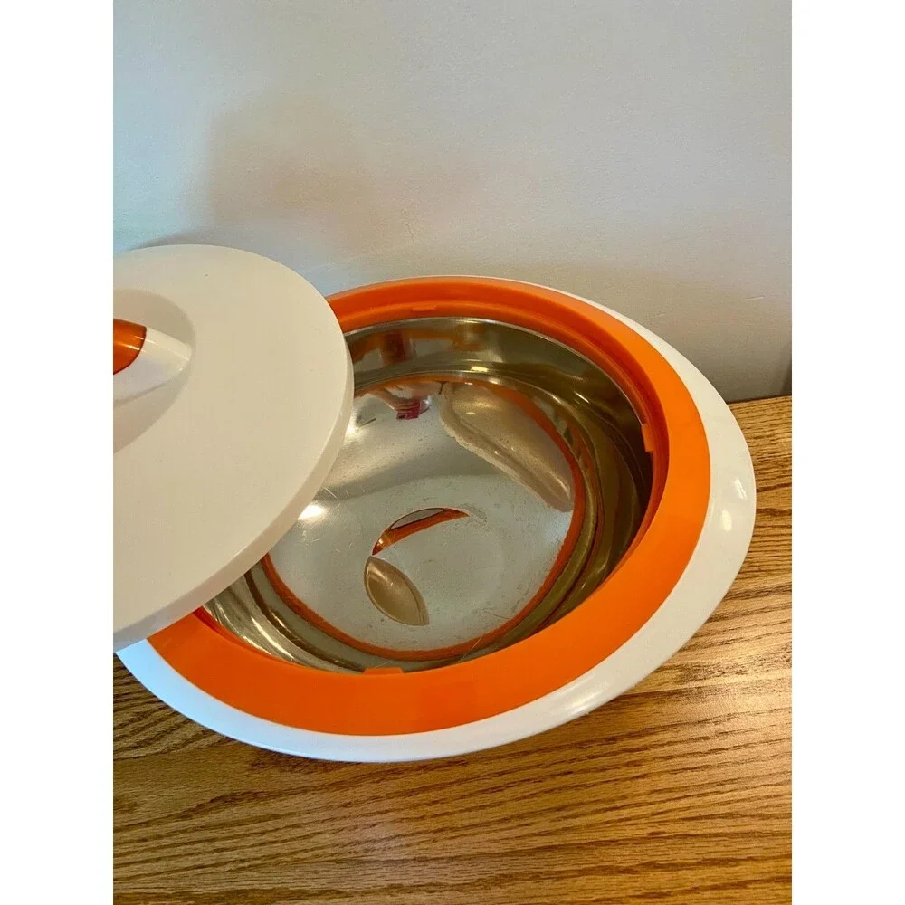 Retro Tokyo Large Thermo Insulated Food Bowl Container Locking Lid Orange MCM